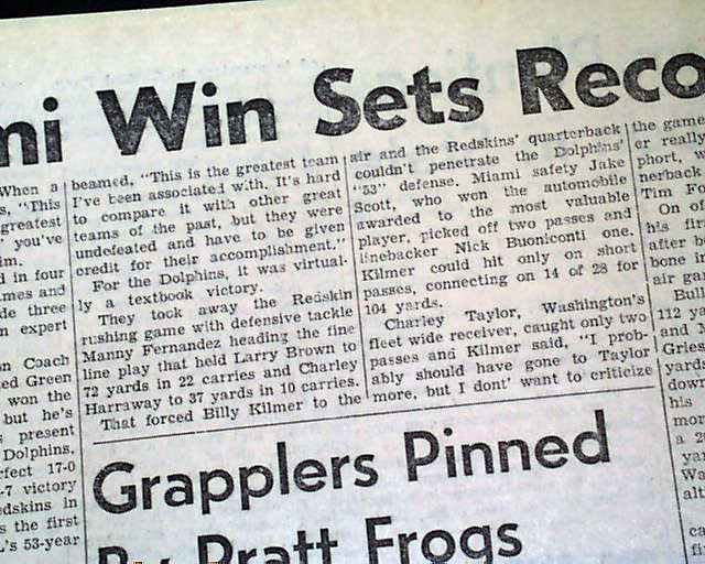 Miami Dolphins Complete Perfect Season RareNewspapers miami-dolphins-complete-perfect-season-rarenewspapers