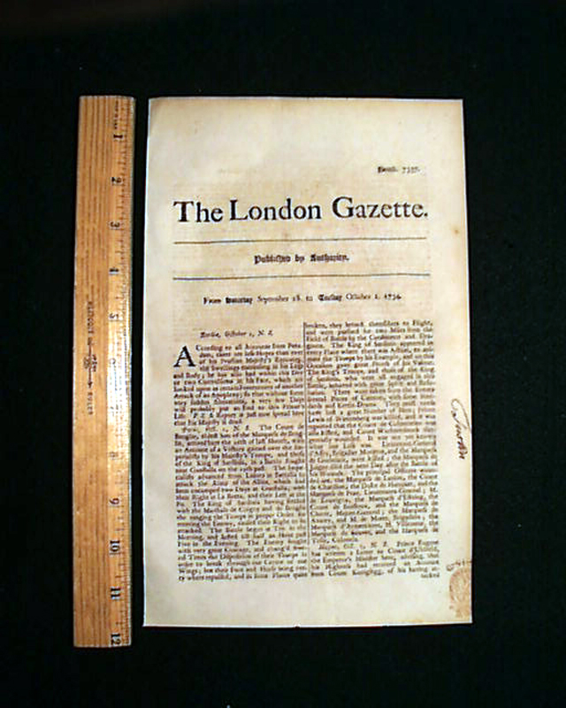 World's Oldest NEWSPAPER 1734 Gazette 270 YEARS OLD... - RareNewspapers.com