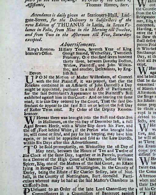 World's Oldest NEWSPAPER 1733 Gazette 270 YEARS OLD... - RareNewspapers.com