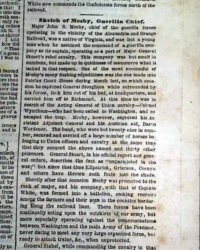 1863 John Mosby false death report....