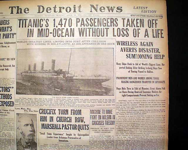 titanic newspaper