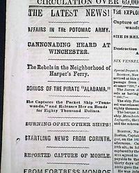 War events in Virginia and elsewhere...