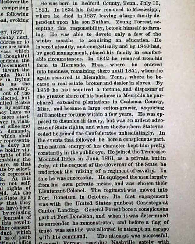 1877 Nathan Bedford forrest death...