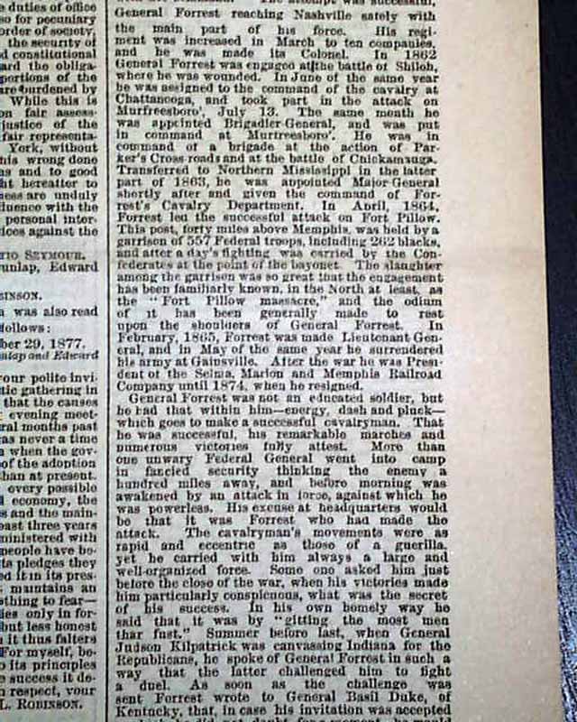 1877 Nathan Bedford Forrest Death - Rarenewspapers.com