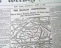 Map of war operations from Richmond to Wilmington...