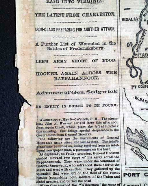 1863 Civil War Map Port Gibson MS...