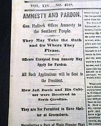 Amnesty & pardon for Confederates...
