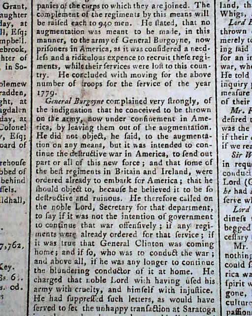 House of Commons debates the worth of prosecuting the Revolutionary War...