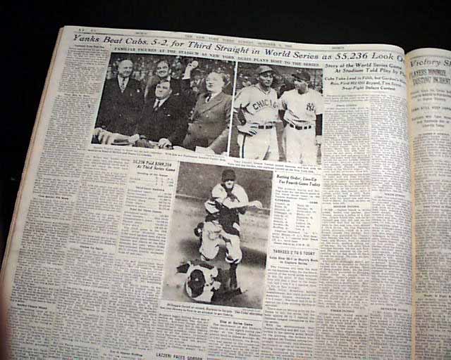 1938 New York Yankees World Series Win... - RareNewspapers.com