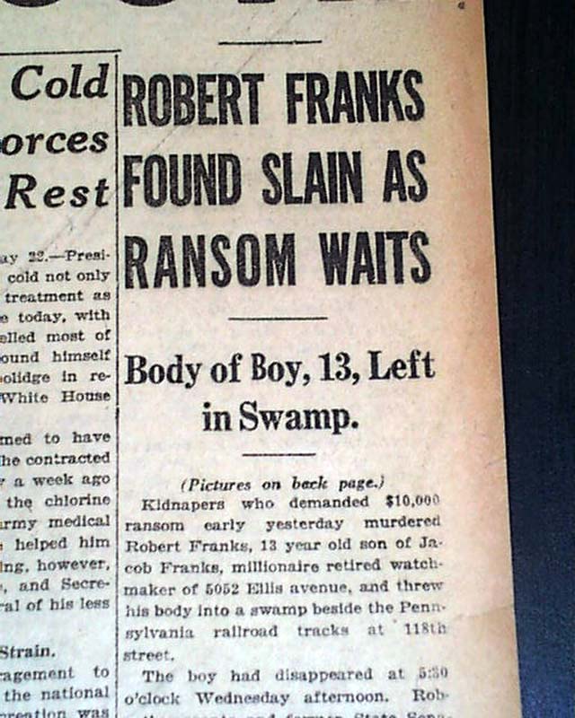 Bobby Franks murder... trial begins... - RareNewspapers.com