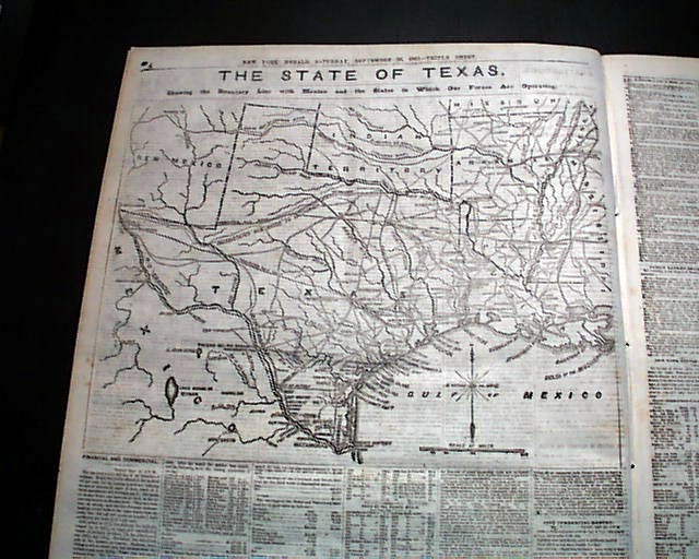 Huge Civil War map of Texas... - RareNewspapers.com