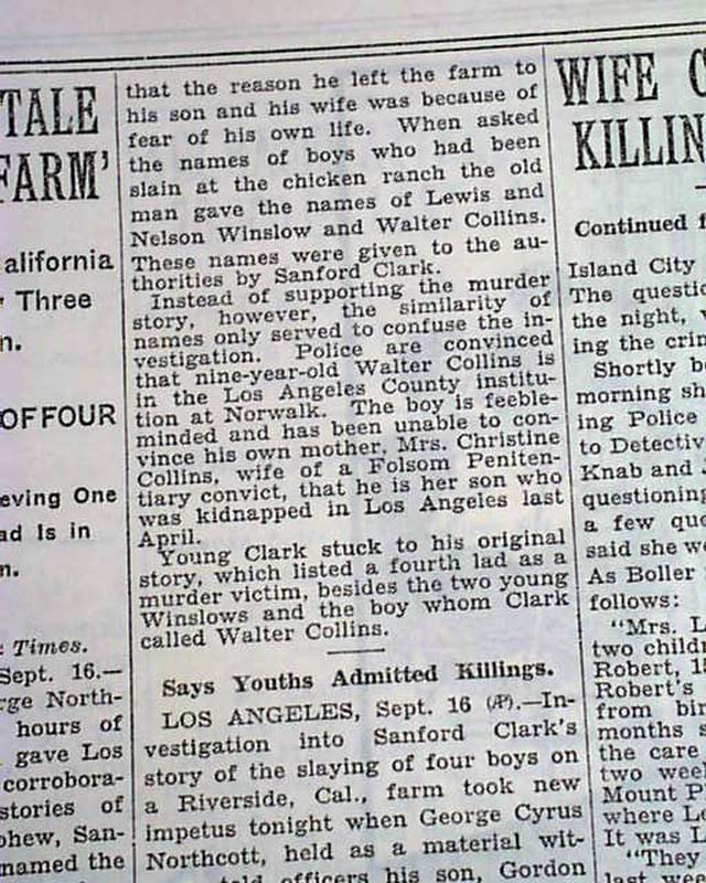 1928 Wineville Chicken Coop murders...