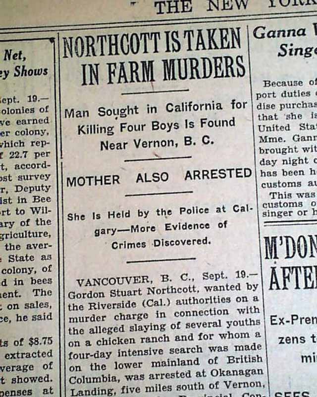 Details About Wineville Chicken Coop Murders Changeling Northcott Found Arrest 1929 Newspaper
