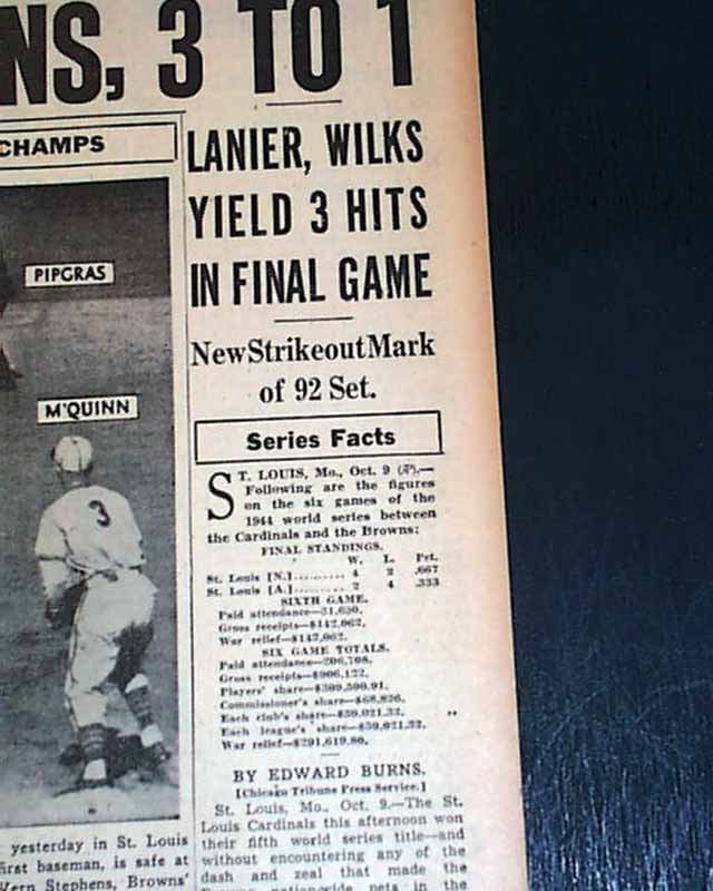 1971 Fleer Laughlin World Series - [Base] #42 - 1944 - St. Louis Cardinals  vs. St. Louis Browns