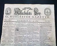 Masthead engraved by Paul Revere & printed by the famed Isaiah Thomas...  