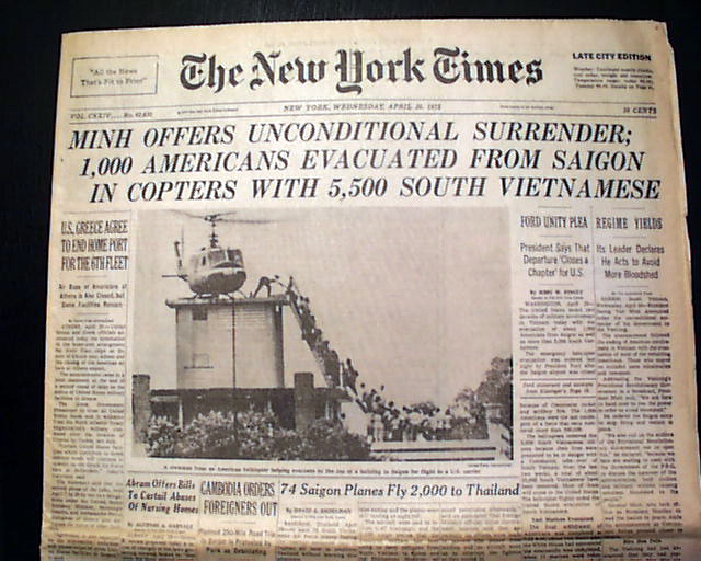 Fall of Saigon... Vietnam war ends... - RareNewspapers.com