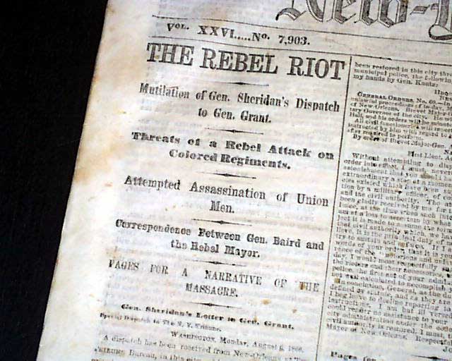 New Orleans Rae Riot The rebel riot at New Orleans... - RareNewspapers.com