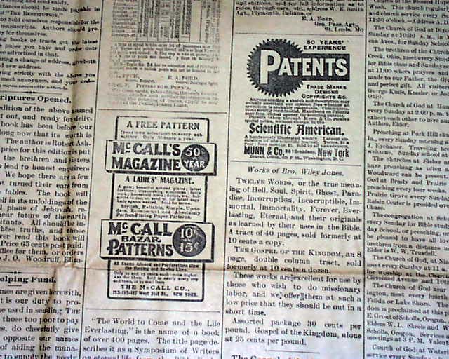 1903 newspaper from Plymouth, Indiana...