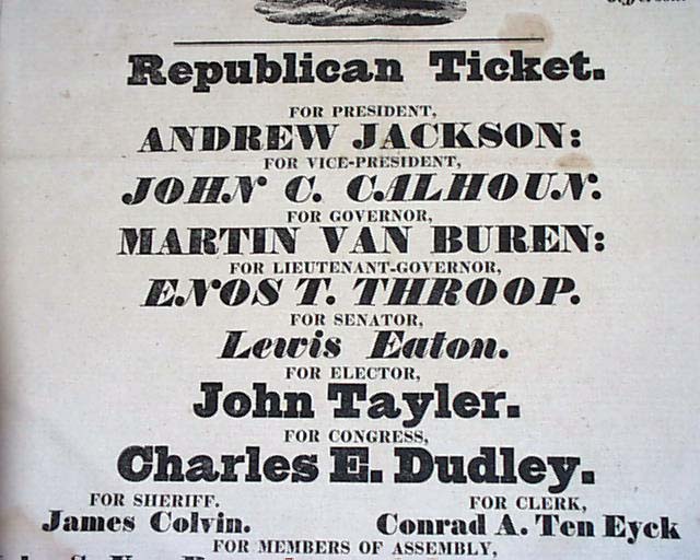 Broadside newspaper: Andrew Jackson for President... - RareNewspapers.com