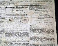 Adams & Jefferson sign Acts of Congress...   Paul Revere on the Board of Health