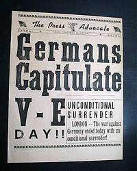 Small, broadside edition on the surrender of Germany...