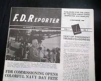 First issue of the shipboard newspaper of the new U.S.S. Franklin D. Roosevelt...