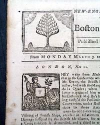 Early date of this famous Boston newspaper...