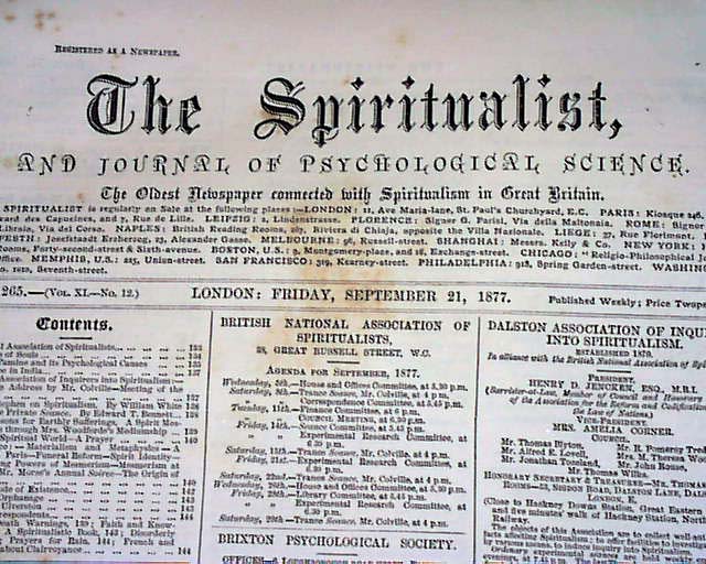 Dealing with the spiritual world in 1877...