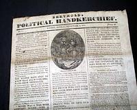 An 1831 newspaper printed on cotton cloth to avoid the tax on paper...