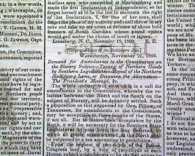 From Charleston just before the outbreak of war...