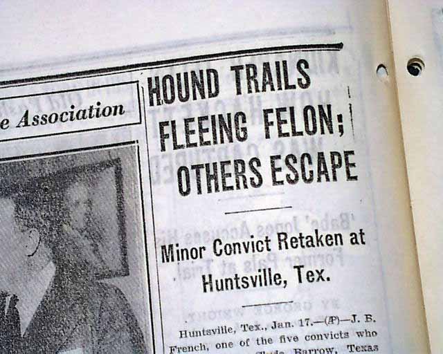 Prison escape masterminded by Clyde Barrow...