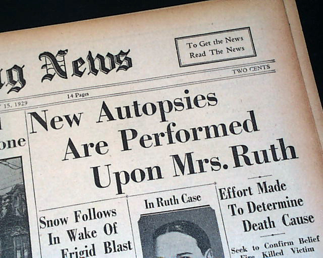 Mrs. Babe Ruth Death, 1929 