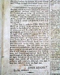 John Adams' famous letter on significance of the 4th of July...   Recruitment ad for the U.S. military...