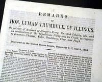 Remarks in the Senate concerning the John Brown raid at Harper's Ferry...