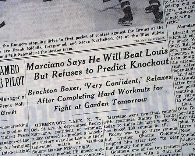 1951 Rocky Marciano defeats Joe Louis 