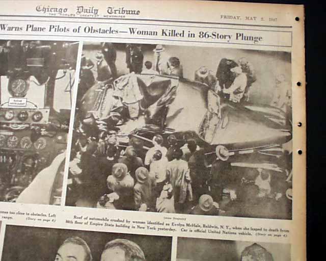 The Most Beautiful Suicide Evelyn Mchale Empire State Building 1947 Newspaper Ebay