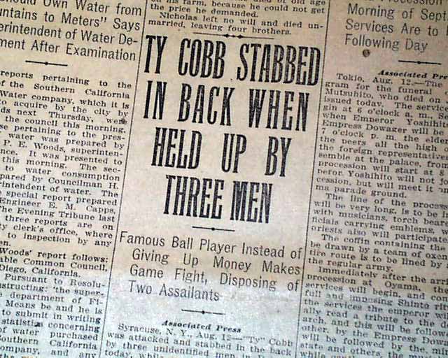 Ty Cobb's Outburst Led to Notorious Game in 1912 - The New York Times