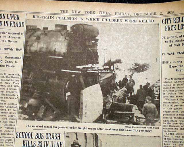 1938 Midvale UT school bus disaster....