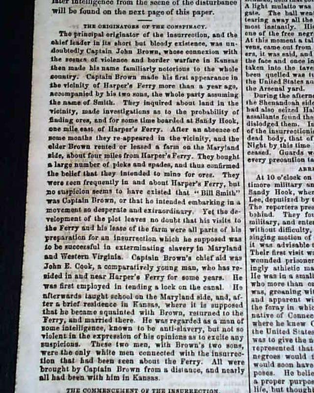 Early report on John Brown's raid upon Harper's Ferry ...