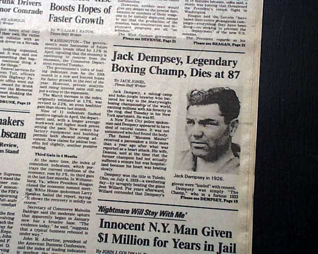 champion Jack Dempsey death...