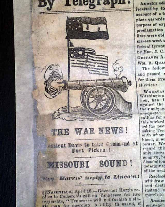 Very Rare Confederate "broadside Extra" Newspaper... - RareNewspapers.com