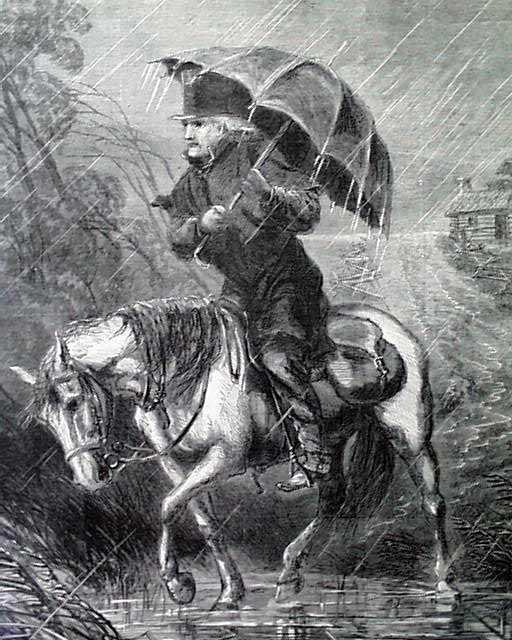 Preacher on horseback illustration...