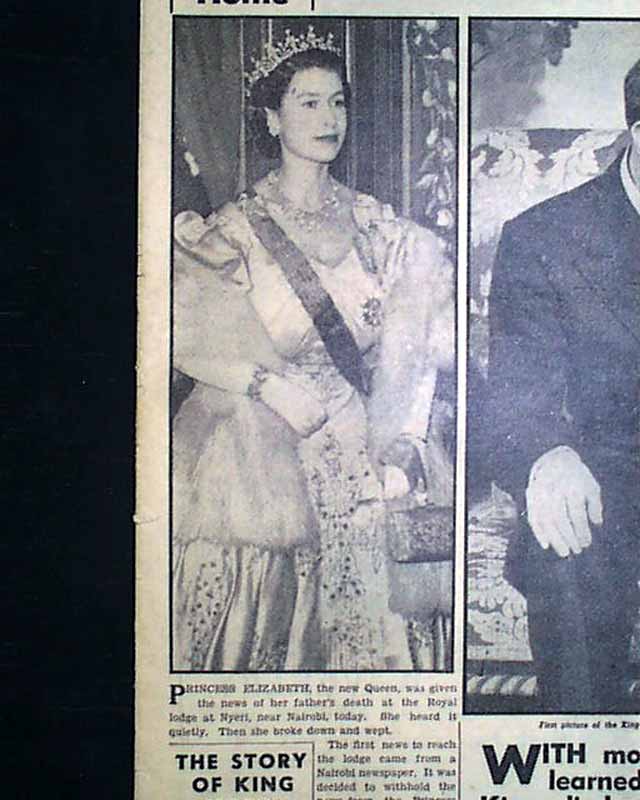 Death Of King George VI... Queen Elizabeth... - RareNewspapers.com