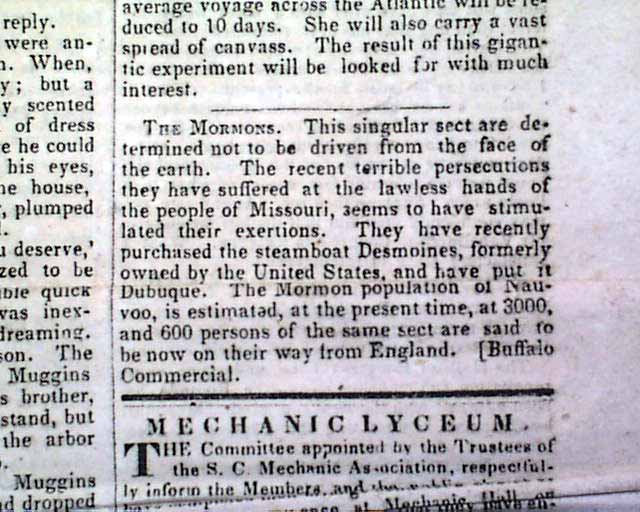 Early on the Mormons...