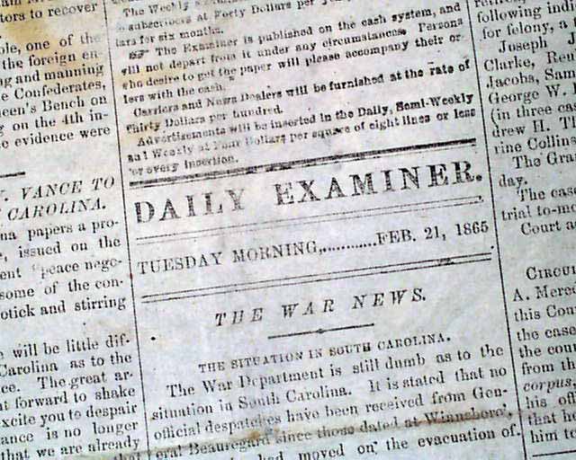 The Civil War nears its end...