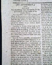 Two issues on the rules of the U.S. Army, plus more...   Thomas Jefferson...