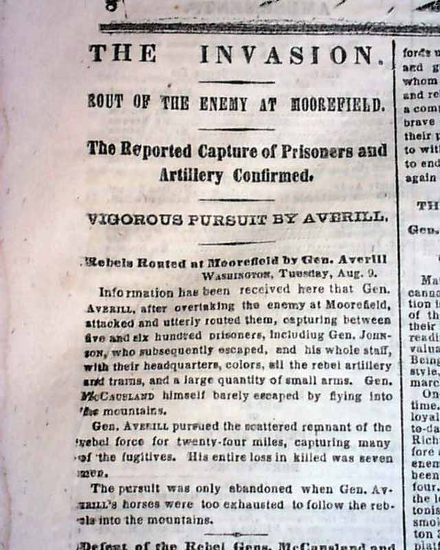 1864 Civil War Moorefield West Virginia.....