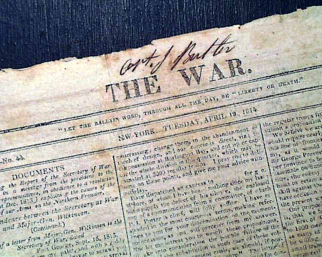 Many war reports from Wilkinson and Armstrong...