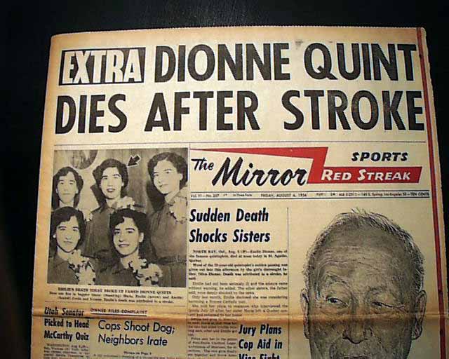 1st Dionne Quintuplet To Die Rarenewspapers Com