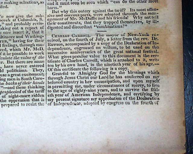 did charles carroll sign the declaration of independence